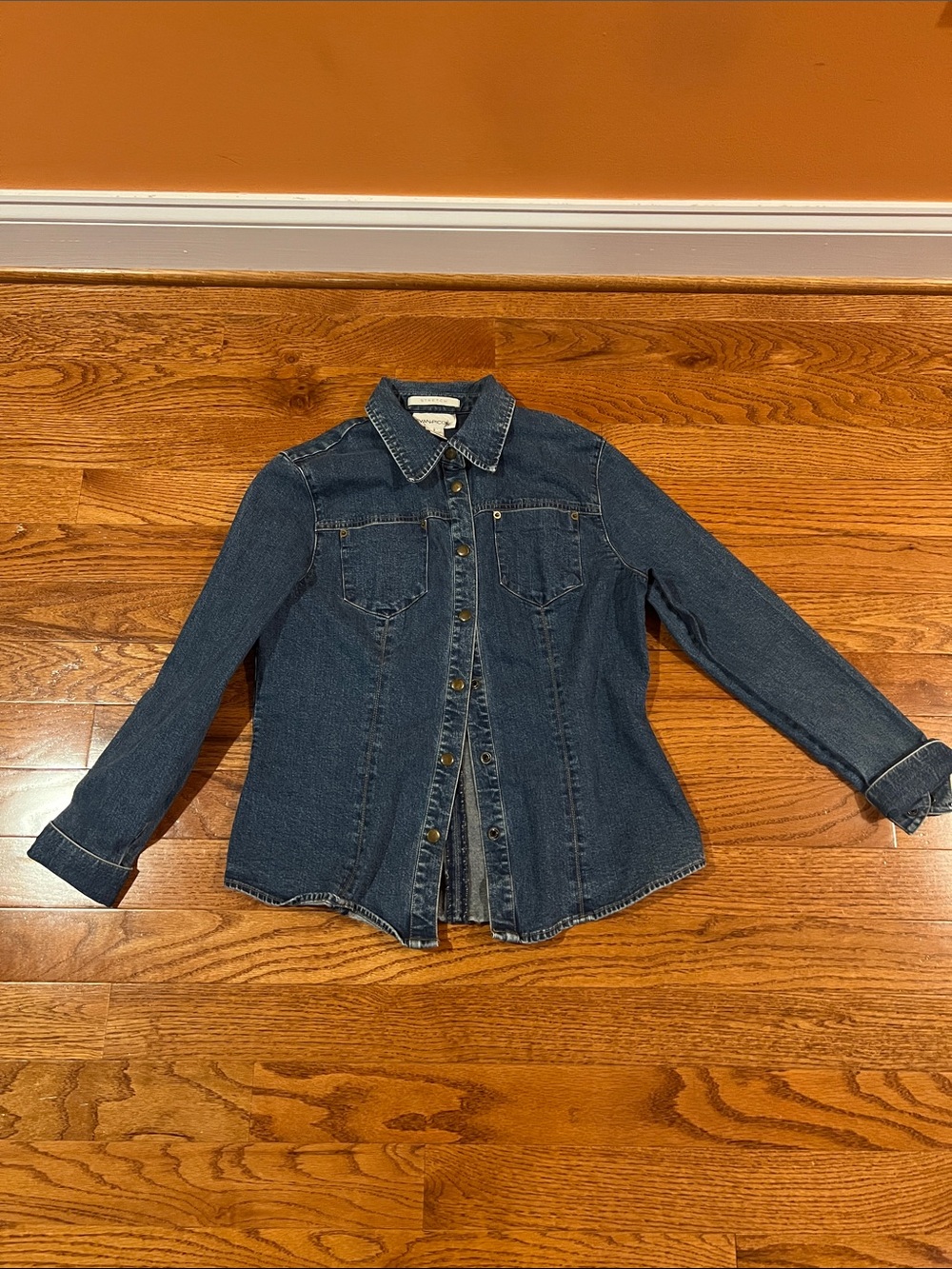 Evan Picone Dark Blue Denim Button-Up Jacket